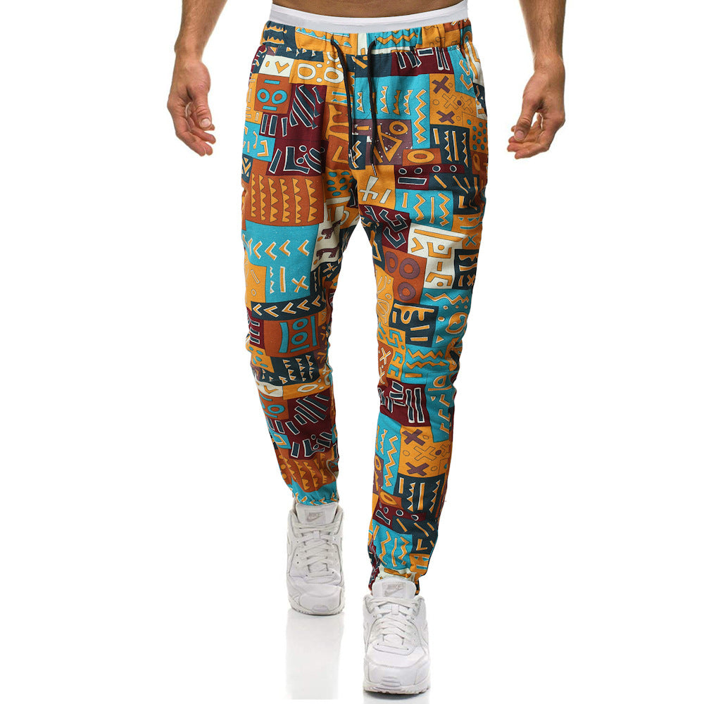 Herren Cargohose mit urbanem Print und elastischem Bund Aliams