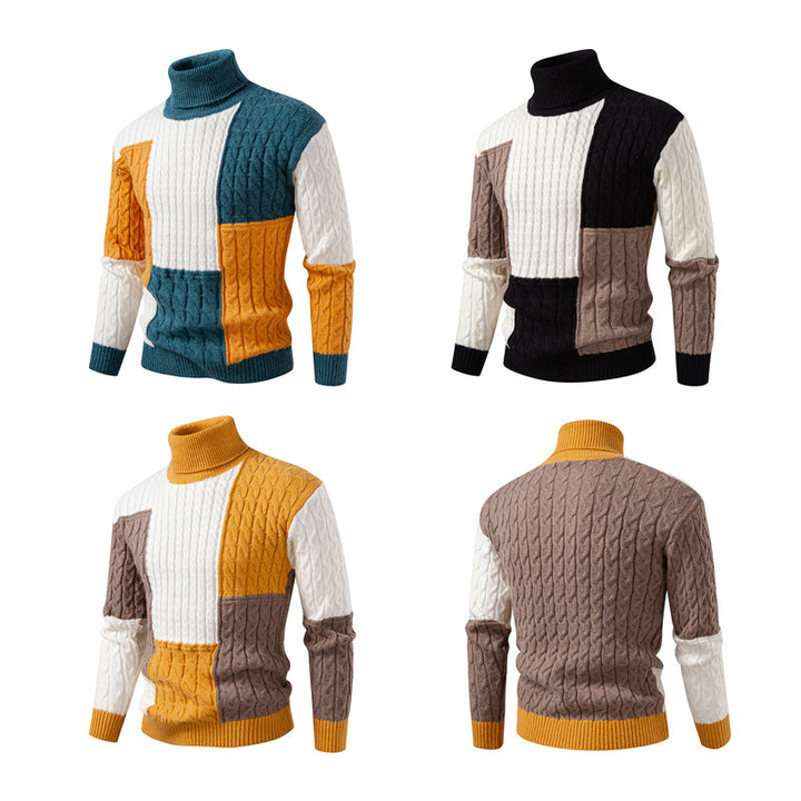 Herren Rollkragenpullover im modernen Strickdesign Aliams