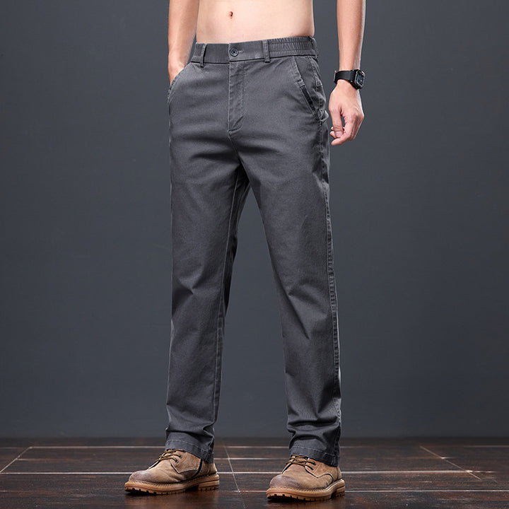 Herren bequeme Chinohose mit elastischem Bund und praktischen Taschen Aliams