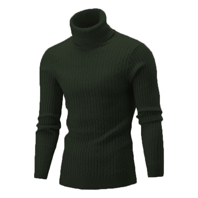 Herren Hochwertiger Rollkragenpullover mit strukturiertem Zopfmuster Aliams