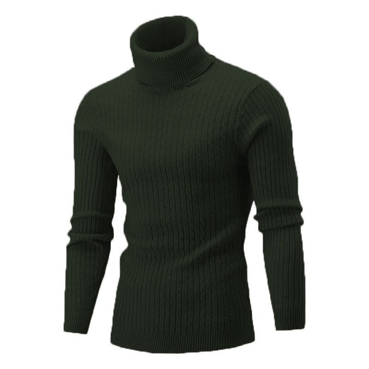 Herren Hochwertiger Rollkragenpullover mit strukturiertem Zopfmuster Aliams