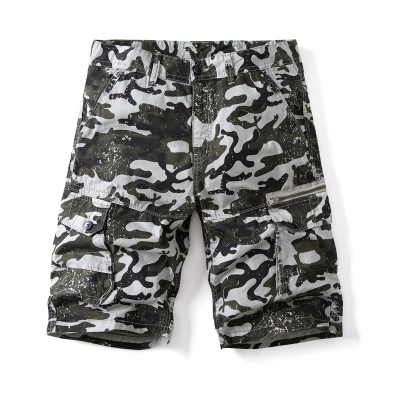 Herren Cargoshorts mit praktischen Taschen und modernem Camouflage-Muster Aliams