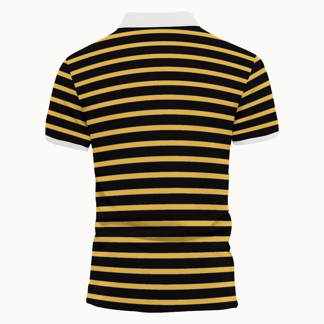 Herren gestreiftes Poloshirt mit modernem Kragen und atmungsaktiven Eigenschaften Aliams