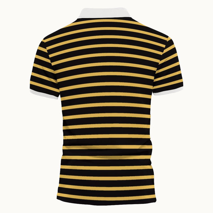 Herren gestreiftes Poloshirt mit modernem Kragen und atmungsaktiven Eigenschaften Aliams