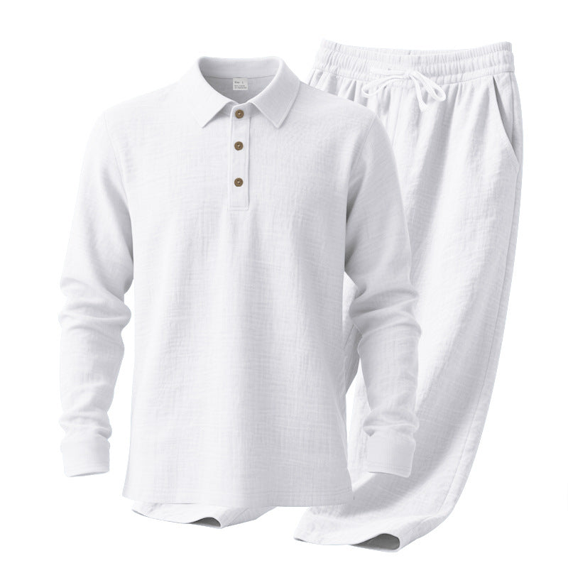 Herren Freizeit-Polohemd mit bequemen Baumwoll-Jogginghosen Aliams