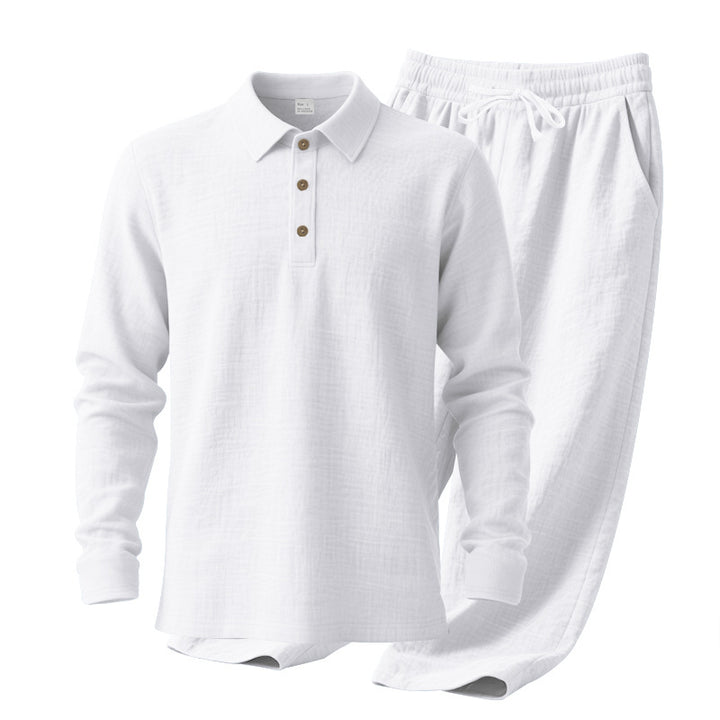 Herren Freizeit-Polohemd mit bequemen Baumwoll-Jogginghosen Aliams