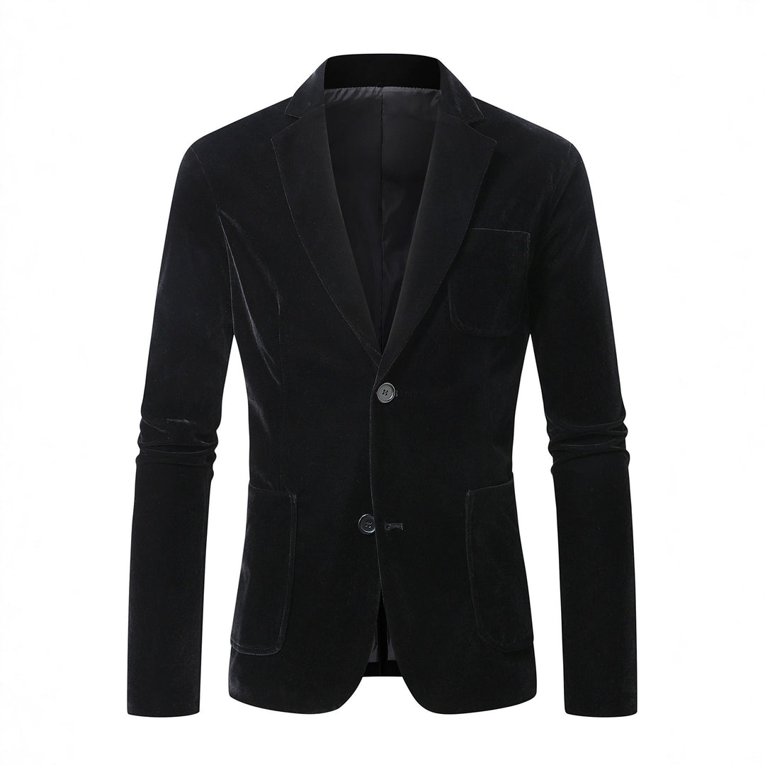 Herren eleganter Samtblazer mit feinen Details Aliams