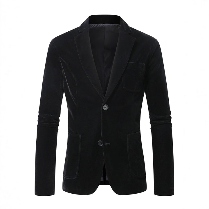Herren eleganter Samtblazer mit feinen Details Aliams
