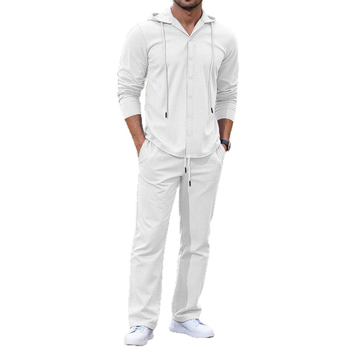 Herren sportliches Oberteil mit durchgehendem Reißverschluss und leichter Jogginghose Aliams