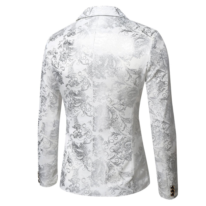 Herren eleganter Blazer mit kunstvollem Muster und luxuriösem Glanz Aliams