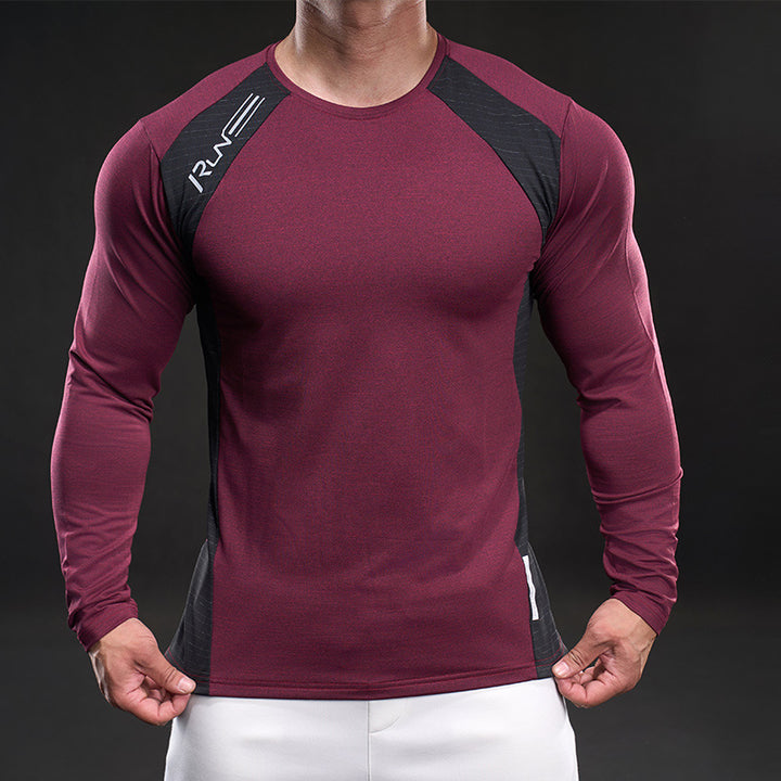 Herren Sportliches Langarmshirt mit atmungsaktivem Mesh-Einsatz Aliams