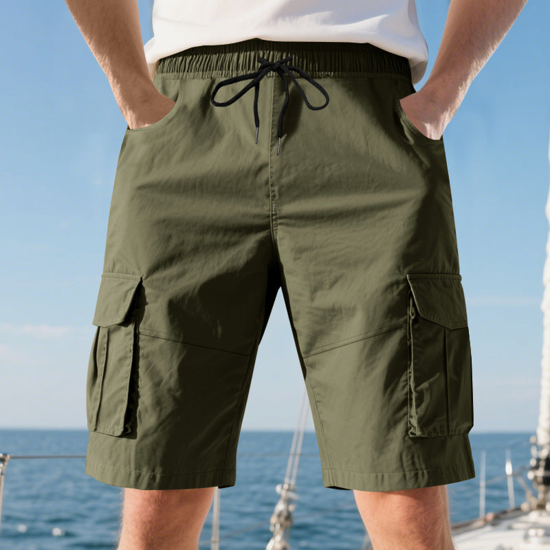 Herren Cargo-Shorts mit elastischem Bund und praktischen Seitentaschen Aliams