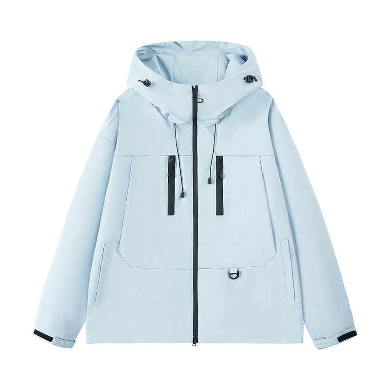 Herren wasserabweisende Outdoor-Jacke mit verstellbarer Kapuze und multifunktionalen Taschen Aliams