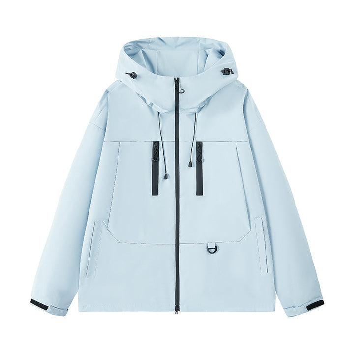 Herren wasserabweisende Outdoor-Jacke mit verstellbarer Kapuze und multifunktionalen Taschen Aliams