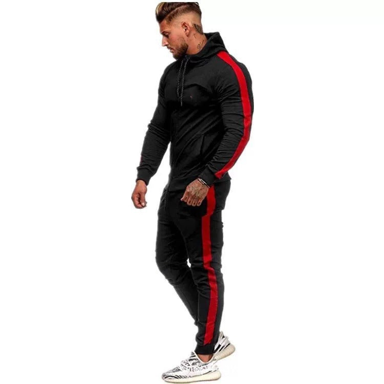Herren Sportliches Hoodie-Set mit seitlichen Streifen Aliams