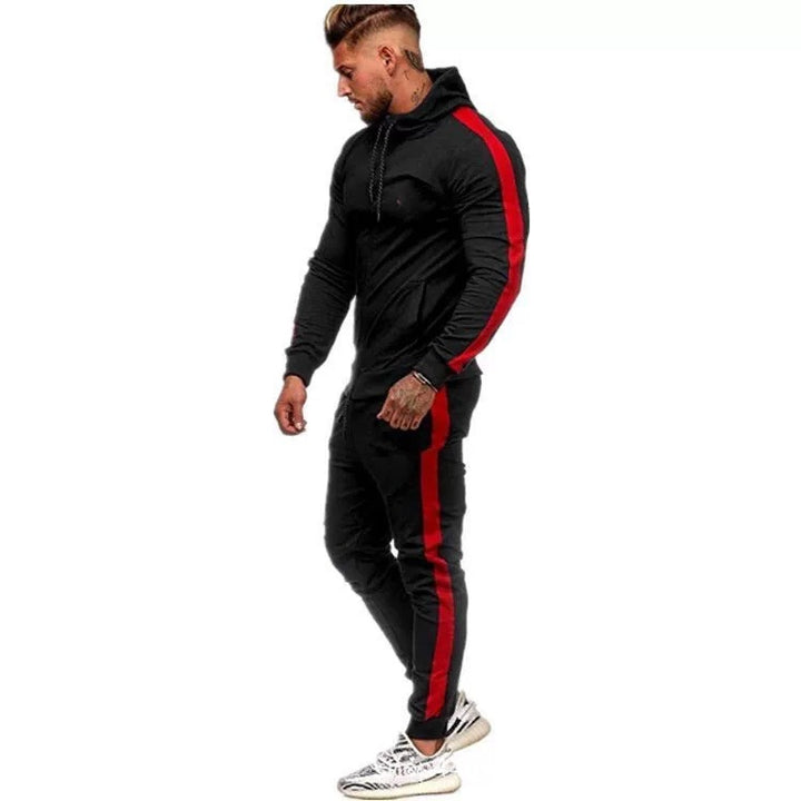 Herren Sportliches Hoodie-Set mit seitlichen Streifen Aliams