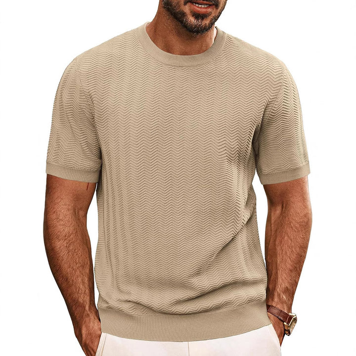Herren strukturiertes Rundhals T-Shirt Aliams