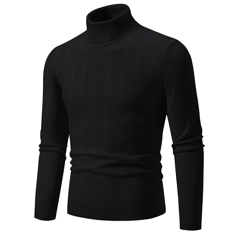 Herren Rollkragenpullover mit strukturiertem Zopfdesign Aliams