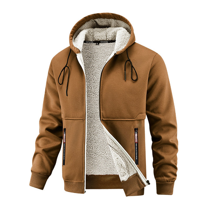 Herren Kapuzenjacke mit kuscheligem Innenfutter und praktischen Taschen Aliams