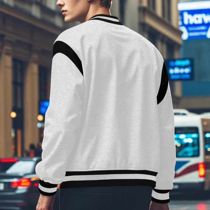 Herren Sportliche Collegejacke mit kontrastrierenden Ärmeln und Knopfdetails Aliams