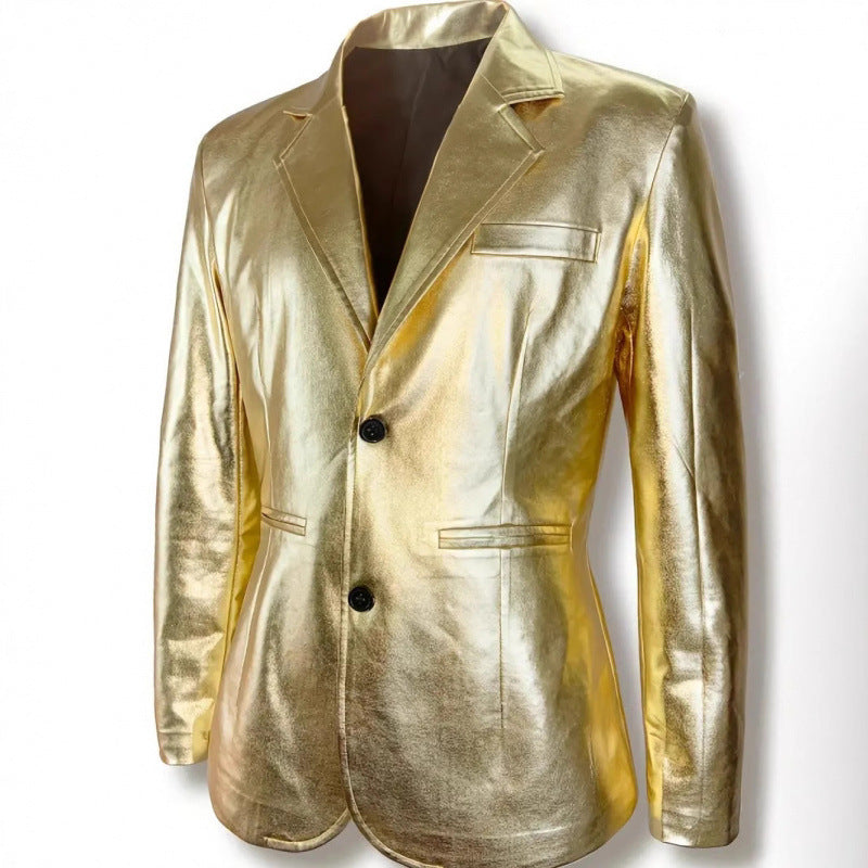 Herren Glamouröser Satin-Anzug Aliams