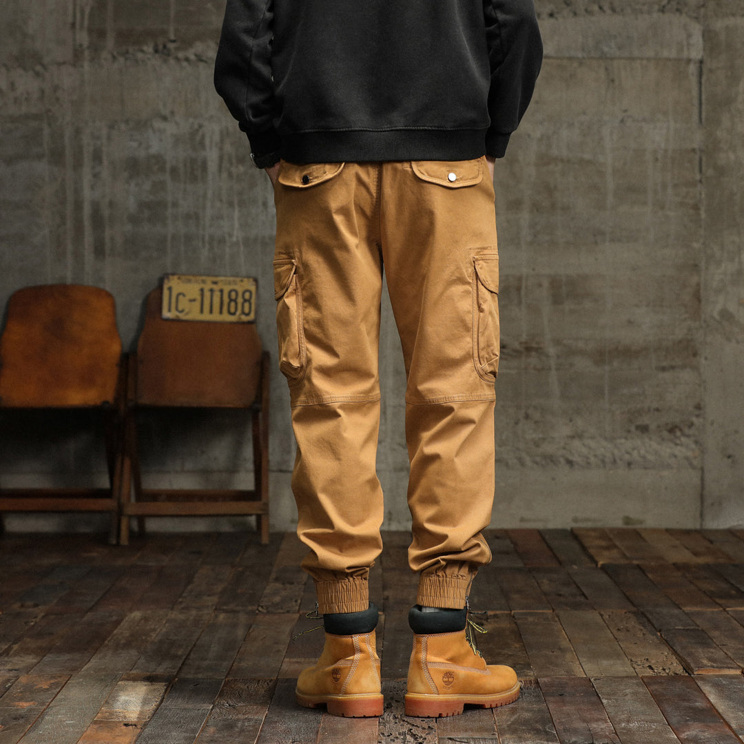 Herren Cargo-Hose mit elastischem Bund und multifunktionalen Taschen Aliams