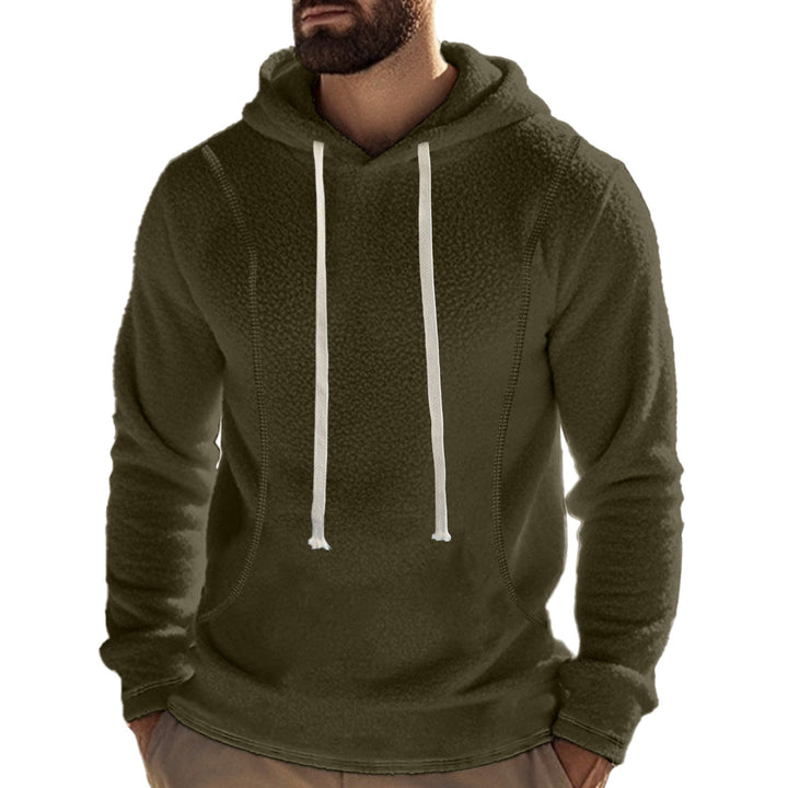 Herren weicher Fleece-Hoodie mit Schneeschutz und kontrastierenden Säumen Aliams