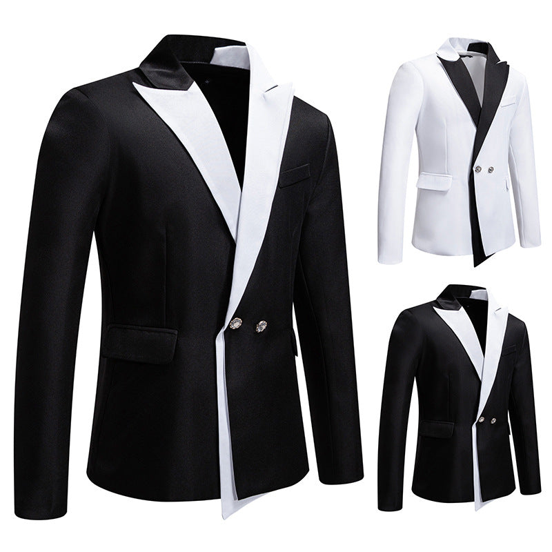 Herren Eleganter Smoking-Blazer mit kontrastreichem Revers Aliams