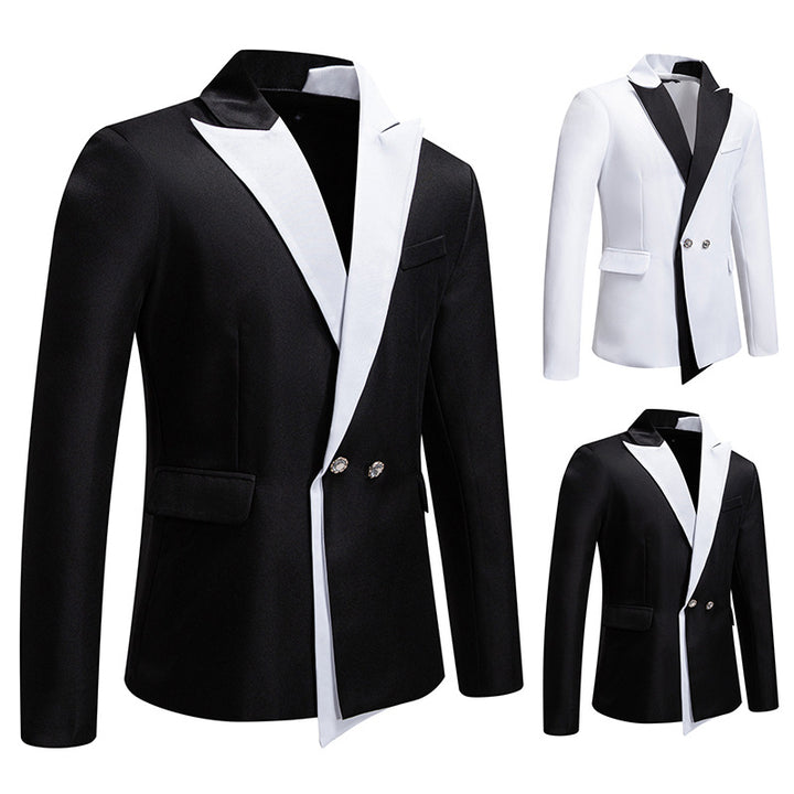 Herren Eleganter Smoking-Blazer mit kontrastreichem Revers Aliams