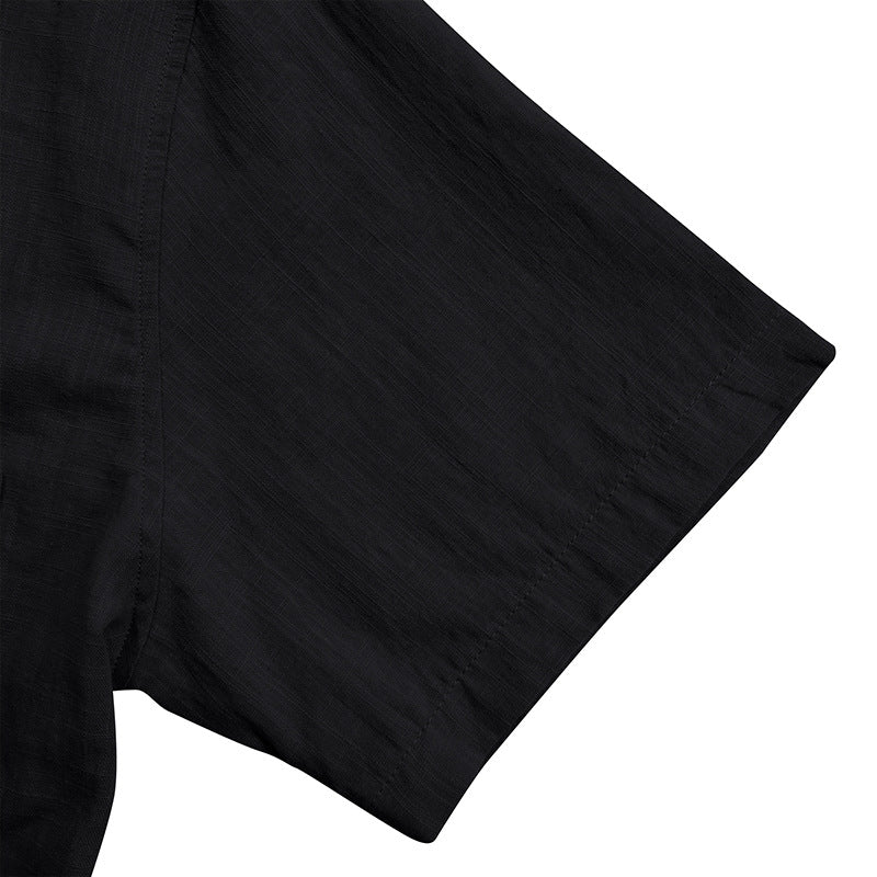 Herren Kurzarm-Henley-Shirt mit strukturiertem Kragen und eleganten Knopfdetails Aliams