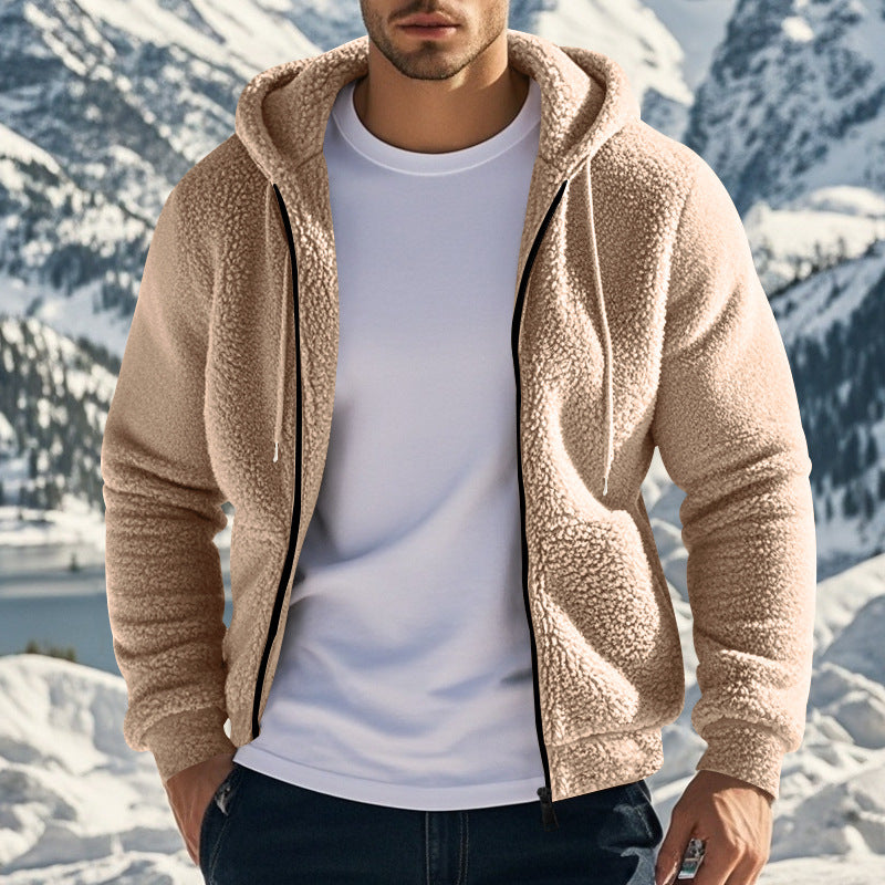 Herren Fleece-Hoodie mit Reißverschluss und Kängurutasche Aliams
