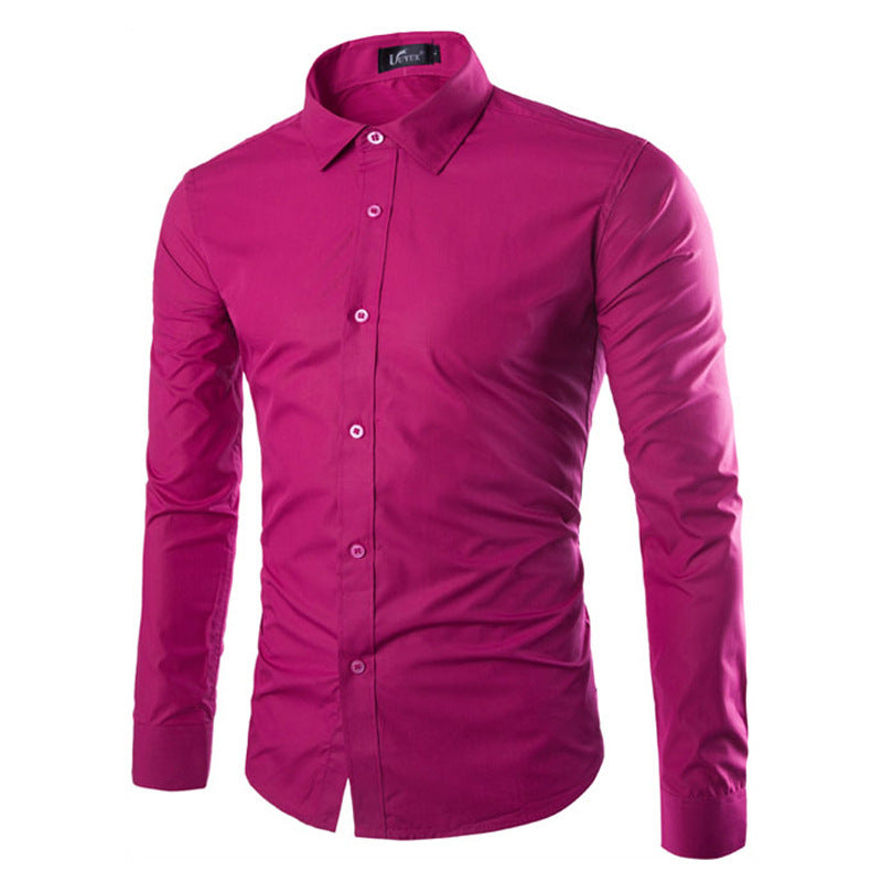 Herren elegante Langarmhemd Aliams