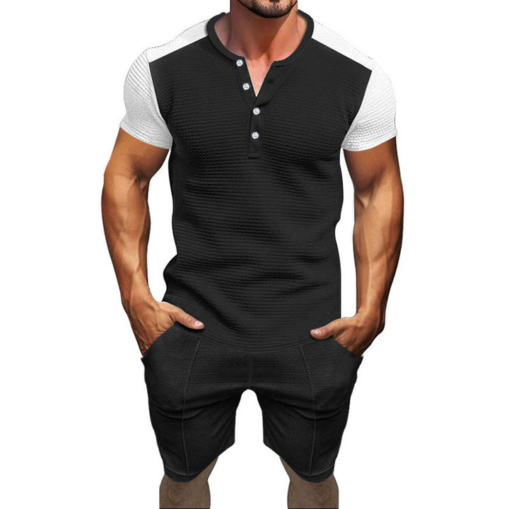 Herren Sportliches Kurzarm-Shirt und Shorts Set Aliams