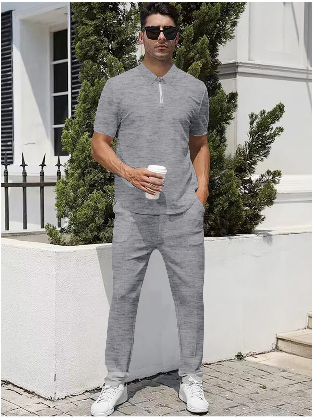 Herren sportliches Polo- und Jogginganzug-Set Aliams