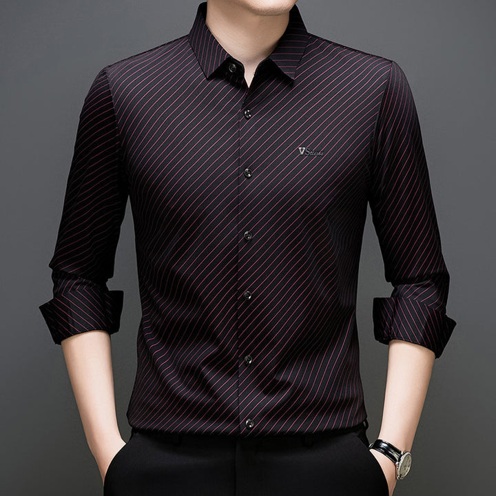 Herren klassisches Streifenhemd Aliams