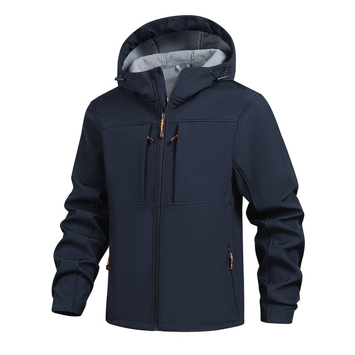 Herren funktionale Outdoor-Jacke mit vielseitigen Taschen und verstellbarem Kapuzensystem Aliams