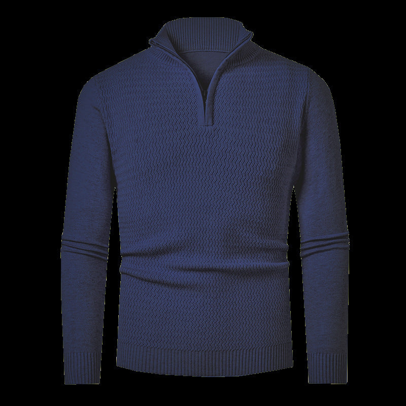 Herren Strickpullover mit hohem Kragen und strukturiertem Design Aliams