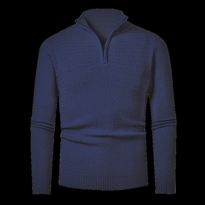 Herren Strickpullover mit hohem Kragen und strukturiertem Design Aliams