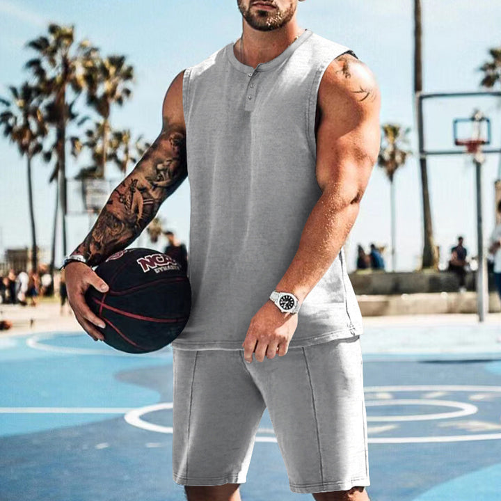 Herren Sportliches Tanktop und kurze Freizeitshorts Aliams