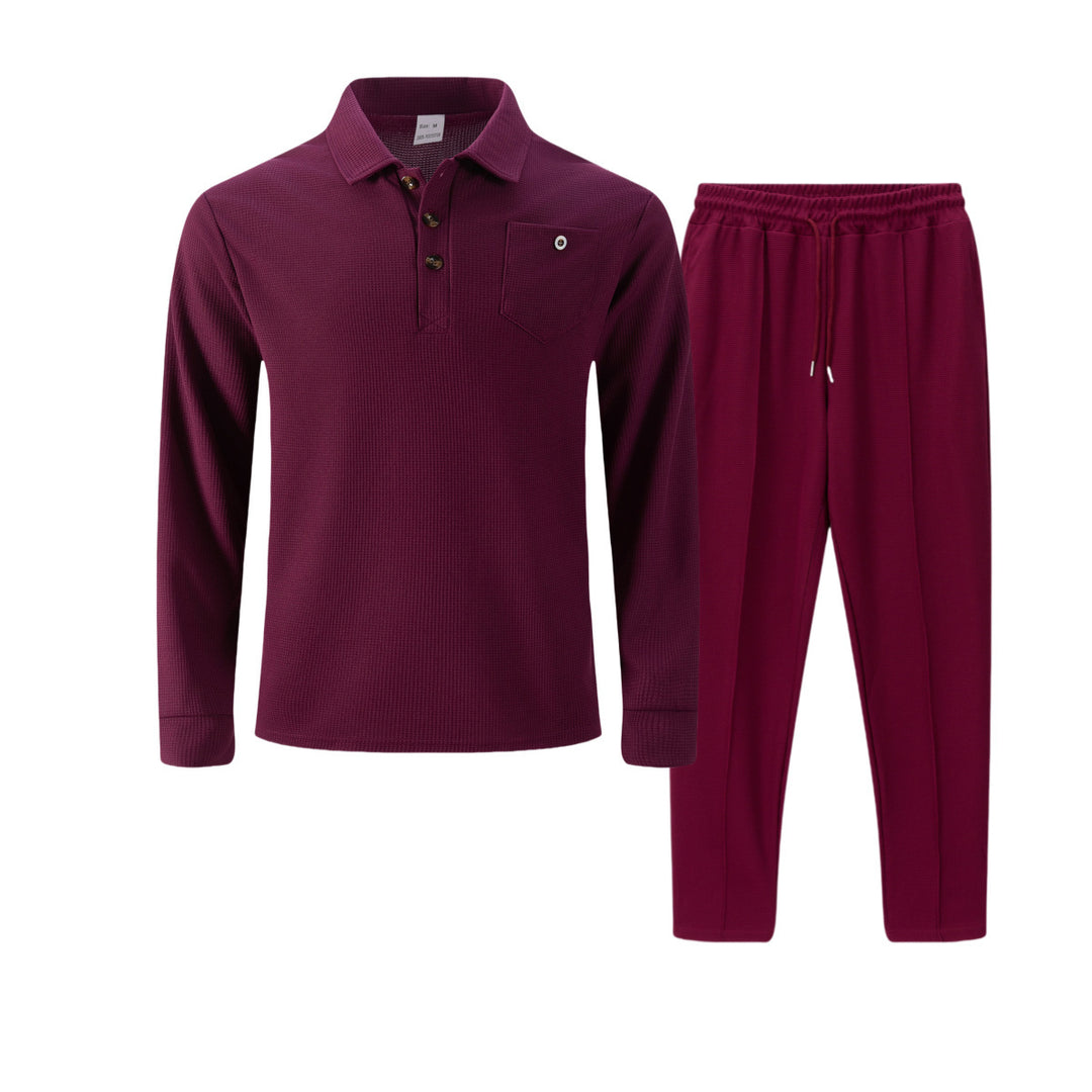 Herren Freizeitanzug mit modernem Strukturdesign und praktischen Knopfleisten Aliams