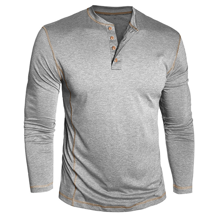 Herren Elegantes Langarmshirt mit Knopfleiste Aliams