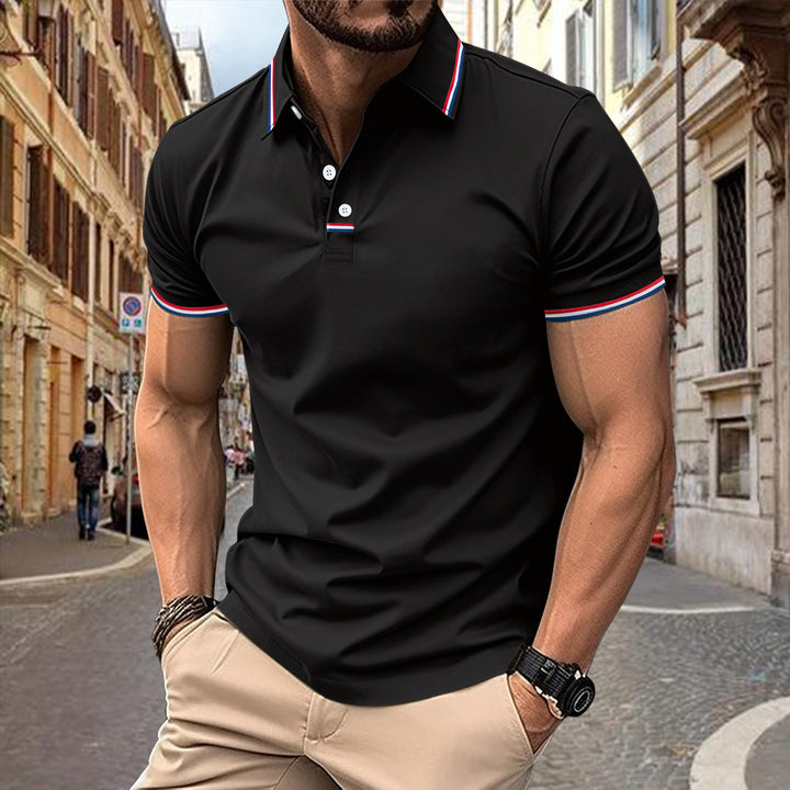 Herren elegantes und sportliches Polohemd mit strukturiertem Kragen Aliams