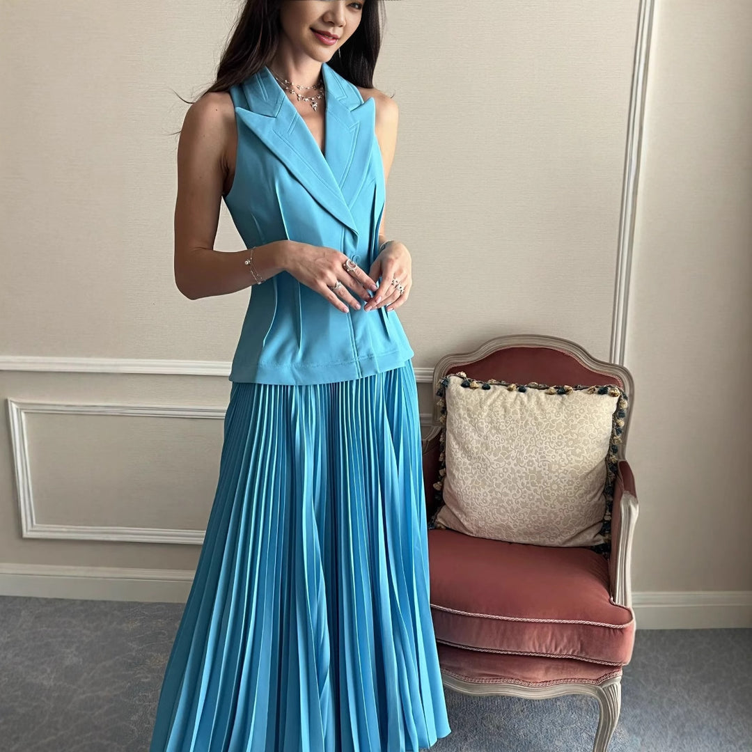 Damen eleganter Plisseerock mit taillierter Passform Aliams