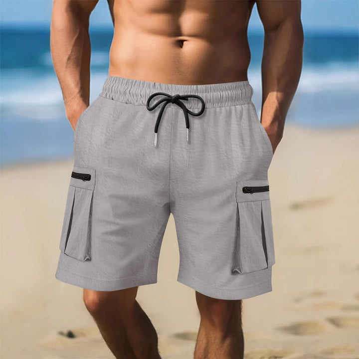 Herren Cargo-Shorts mit praktischen Reißverschlusstaschen und elastischem Bund Aliams