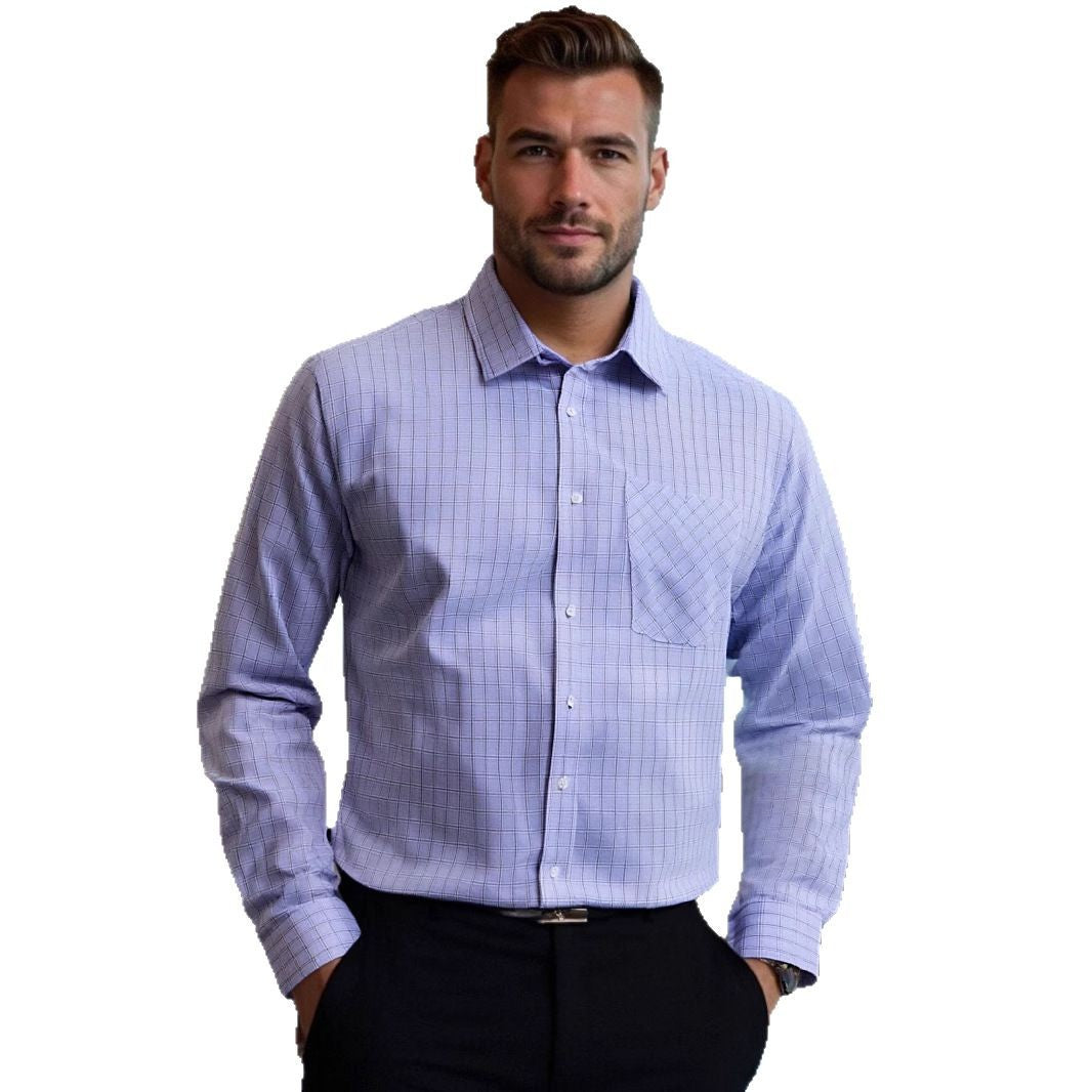 Herren kariertes Langarmhemd mit eleganter Passform Aliams