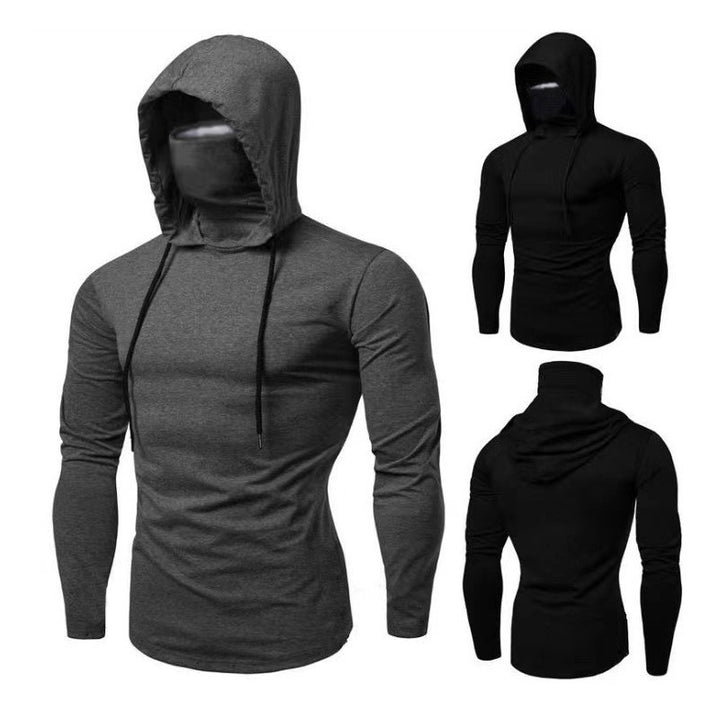 Herren Kapuzenshirt mit integriertem Gesichtsschutz und modischem Design Aliams