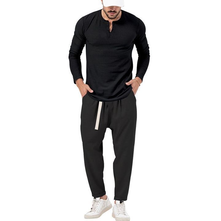 Herren Freizeit-Loungewear-Set mit bequemem Schnitt und praktischen Taschen Aliams