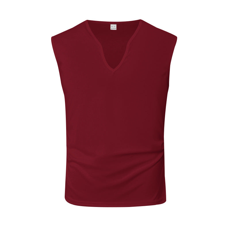 Herren ärmelloses V-Ausschnitt-Tanktop aus atmungsaktivem Stretchmaterial Aliams