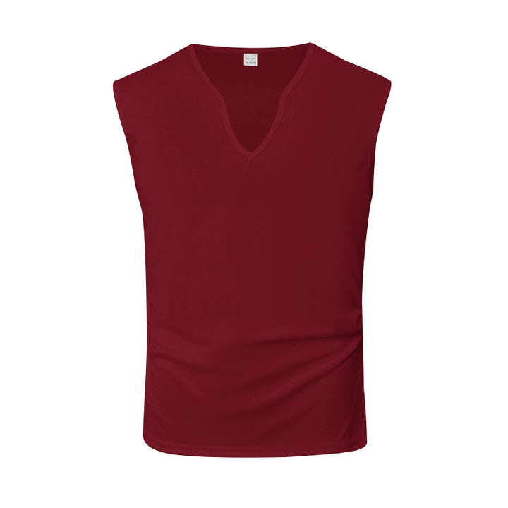 Herren ärmelloses V-Ausschnitt-Tanktop aus atmungsaktivem Stretchmaterial Aliams