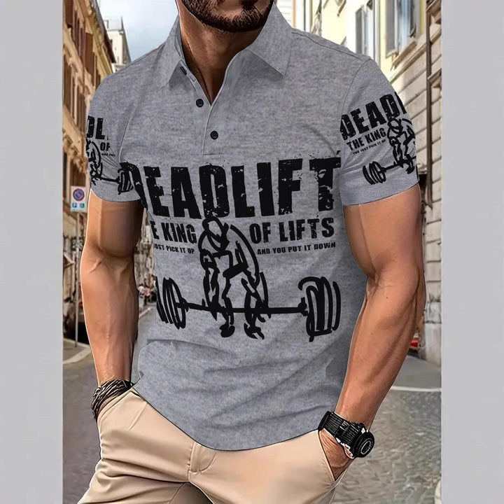 Herren Sportliches Poloshirt mit kreativem Motivdruck Aliams
